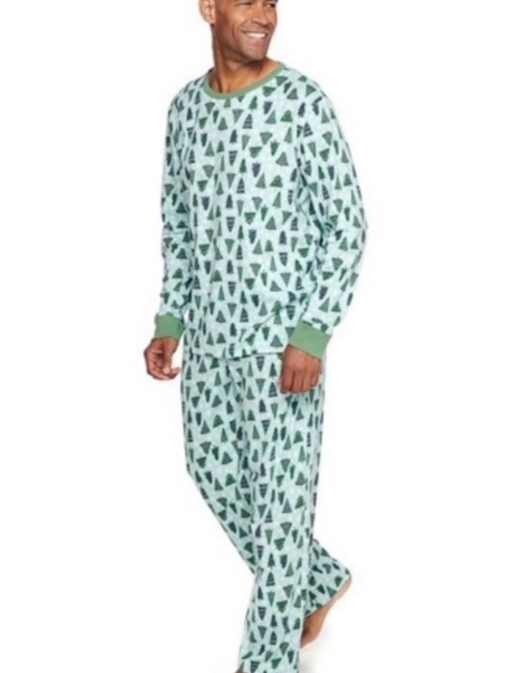 LC Lauren Conrad Christmas Green Tree-Print Men’s Pajama Set NWT Medium